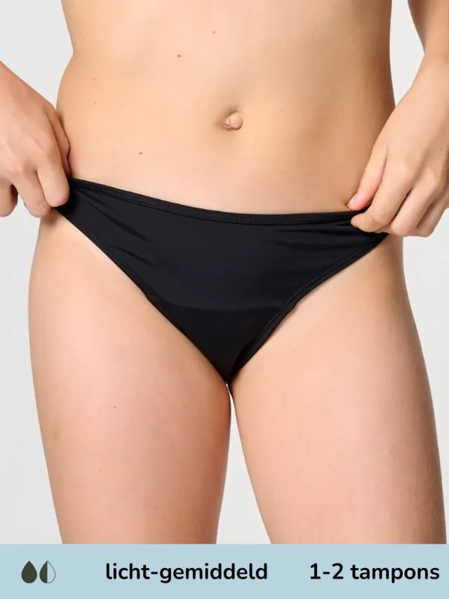 moodies period undies Moodies menstruatie zwemkleding licht/gem. - Bikini Broekje - maat 140/146 (XXS) Zwart