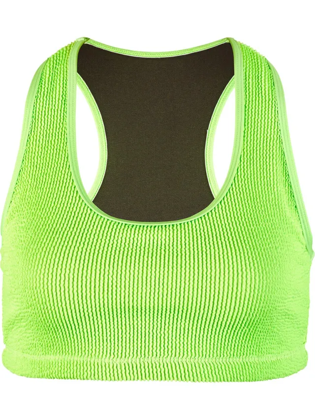 Beco crinkle bikini topje - neon groen