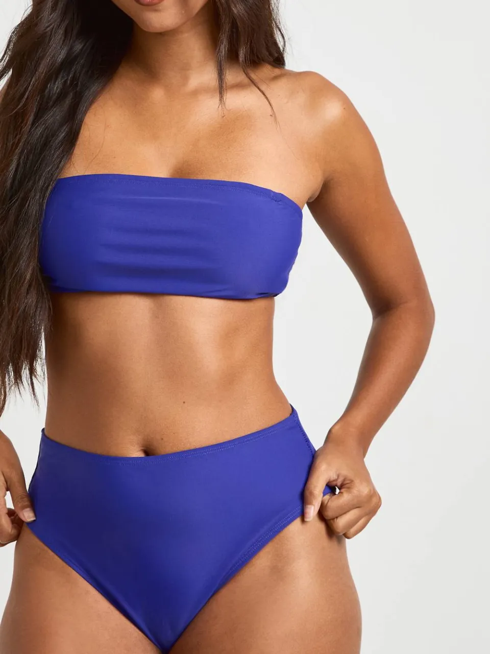 boohoo Dames Essentials Bandeau Bikinitop Met Afneembare Bandjes violet, foto 4