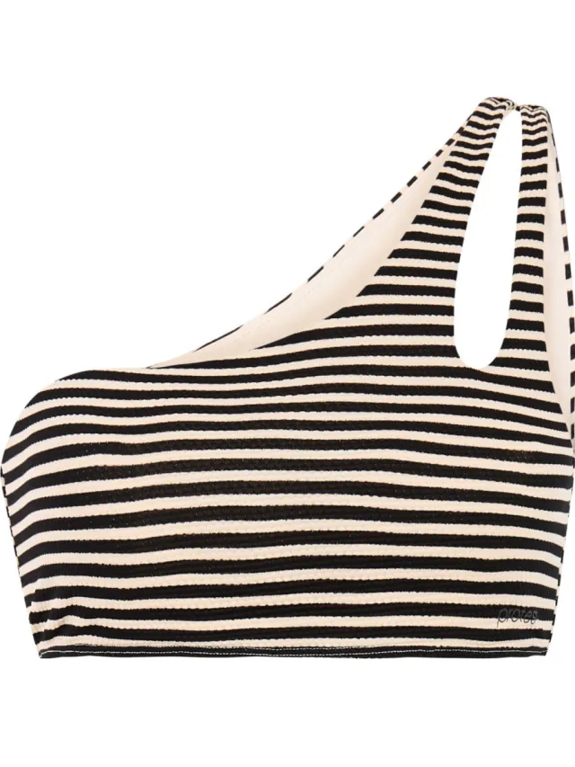 Protest MIXMARLEE one shoulder bikinitop zwart/ecru