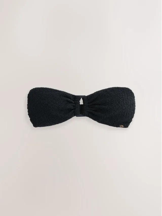 Next Dames - Bandeaubikinitop met bies - Zwart Black Crinkle