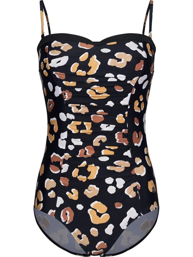 Pastunette Dames Badpak Pastunette - Animal - Corrigerend zwart
