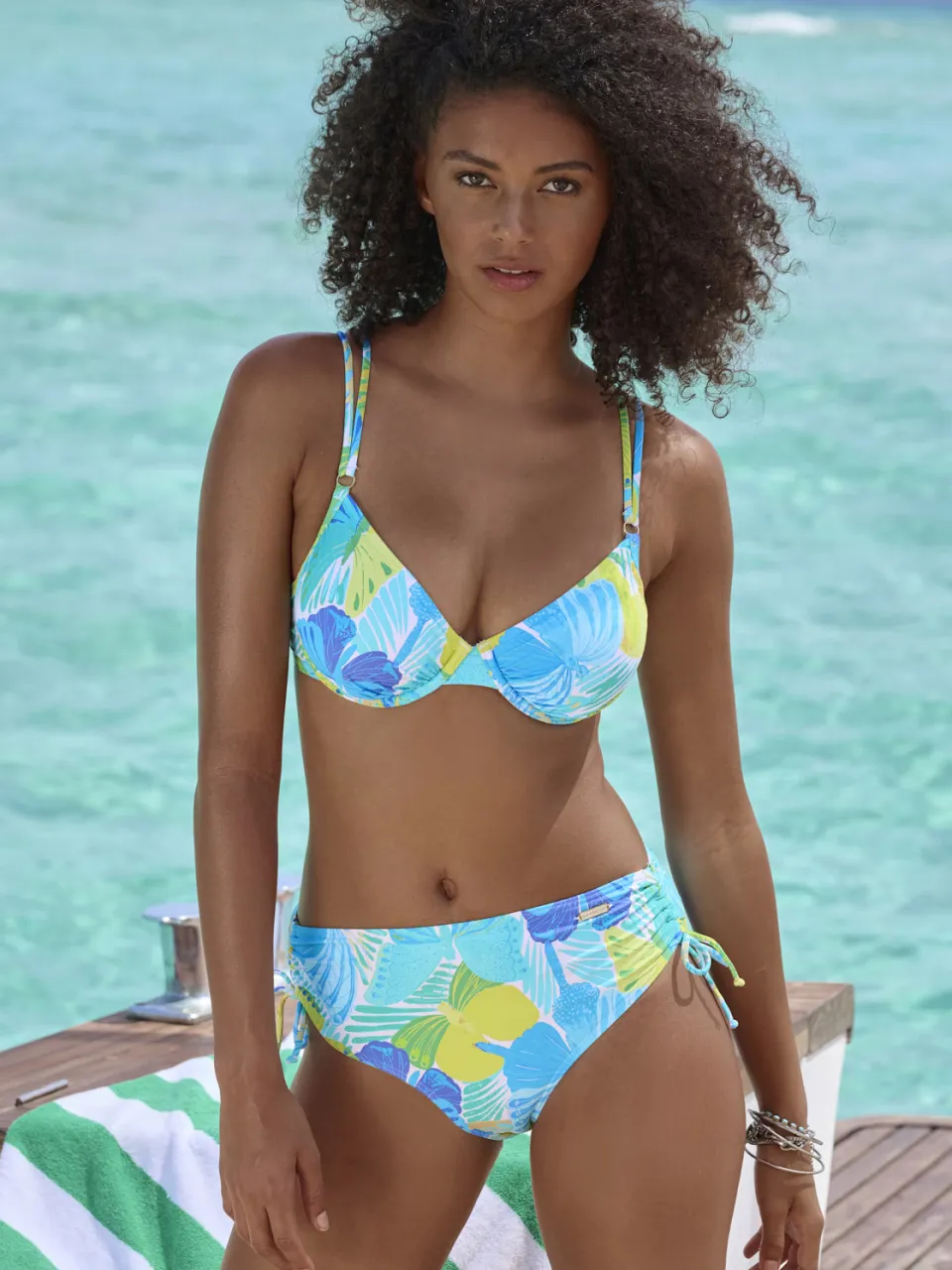 Beugelbikinitop blauw groen blauw/groen