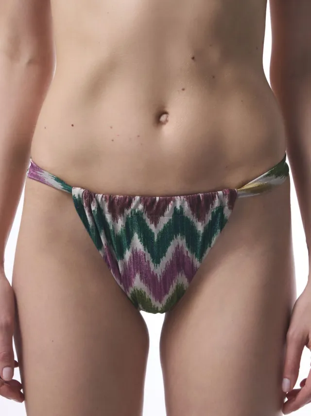 Penti Lage Taille Geometrische Bikini Slip Veelkleurig