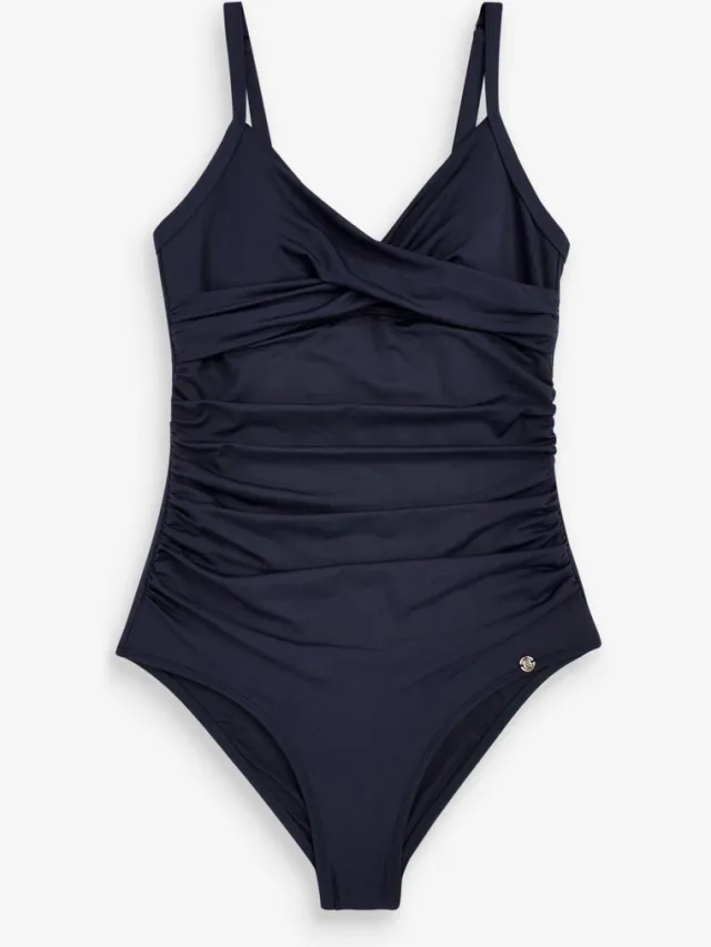 Next Dames - Vormgevend badpak met buikcorrectie - Petite - Blauw
