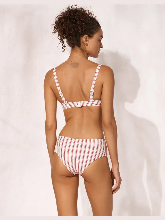 Watercult Seaside Splash Hoog Bikini Broekje - Wit/Roze/Rood
