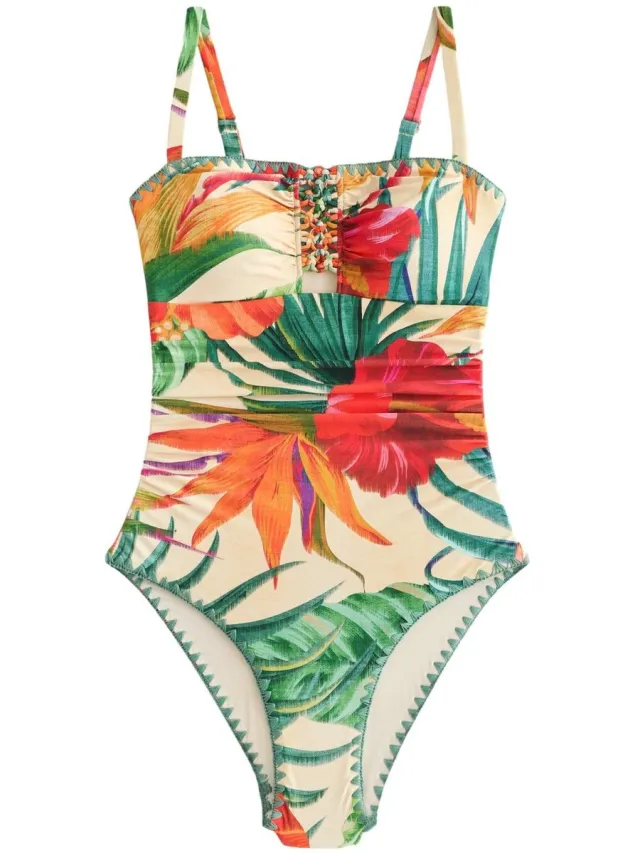 Next Dames - Bandeau-badpak - Rood Red Tropical