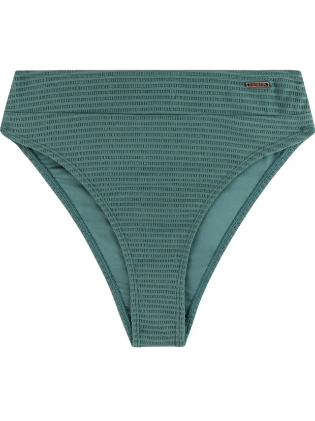 Protest high waist bikinibroekje MIXSAMAE met ribstructuur groen