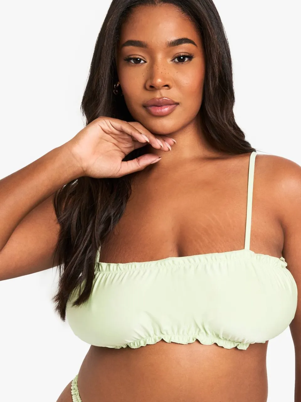 boohoo Dames Plus Ruffle Bikini Set verstandig, foto 4