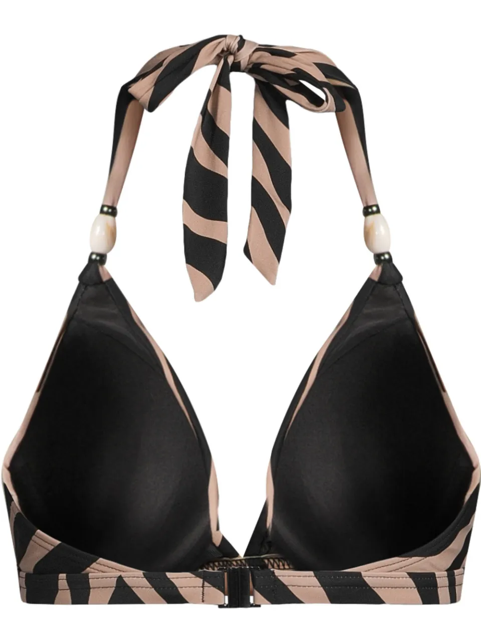 BEACHWAVE halter bikinitop zwart/taupe, foto 3