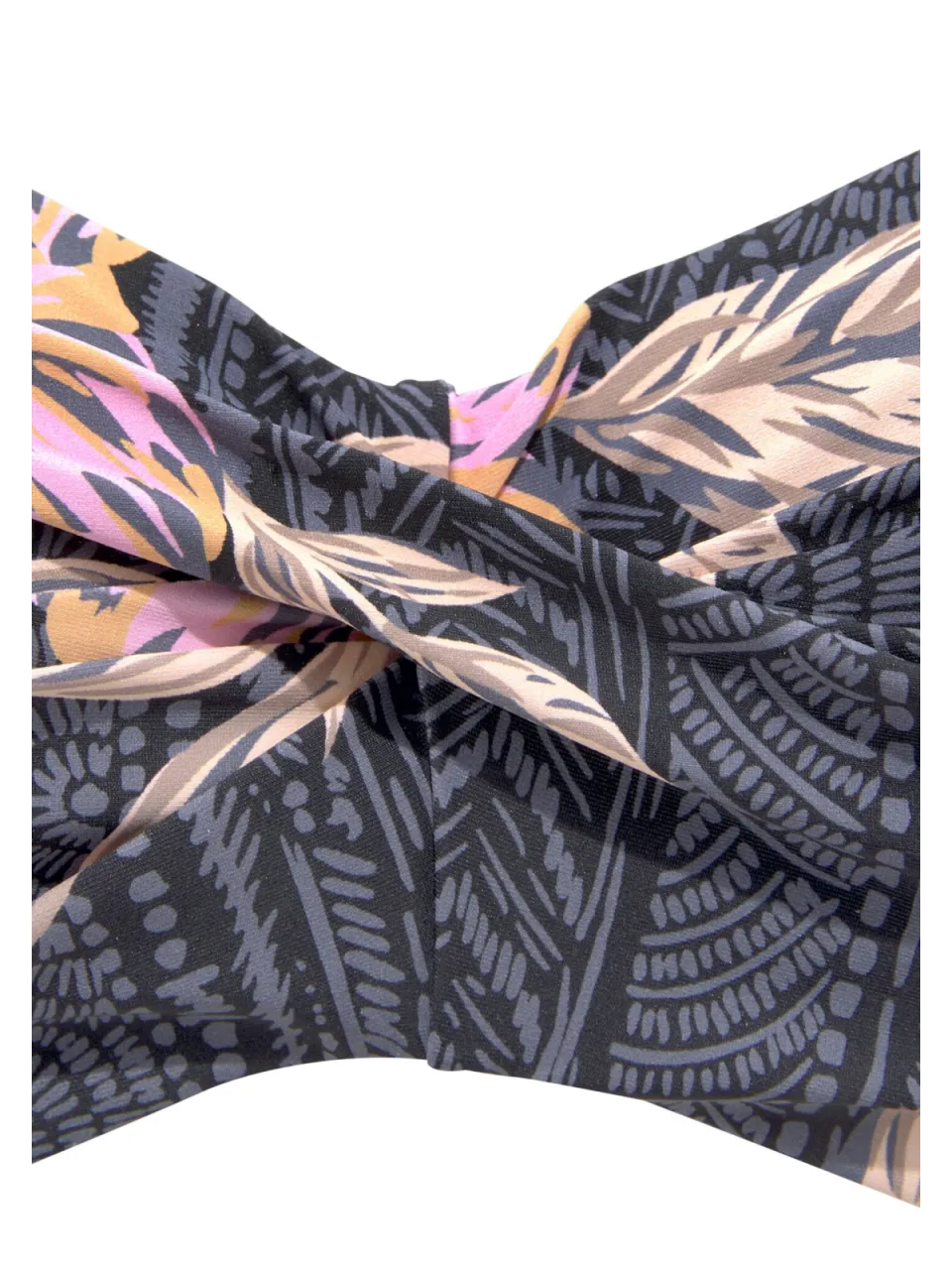 bandeaubikini zwart met bloemenprint, foto 2