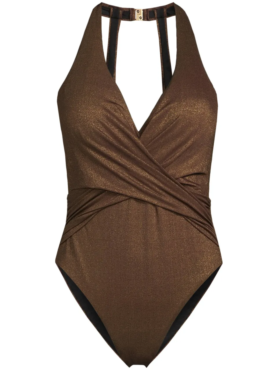 BEACHWAVE corrigerend badpak met lurex donkerbruin, foto 2