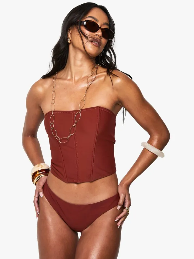 boohoo Dames Premium Hipster Bikini Slip roest, foto 2