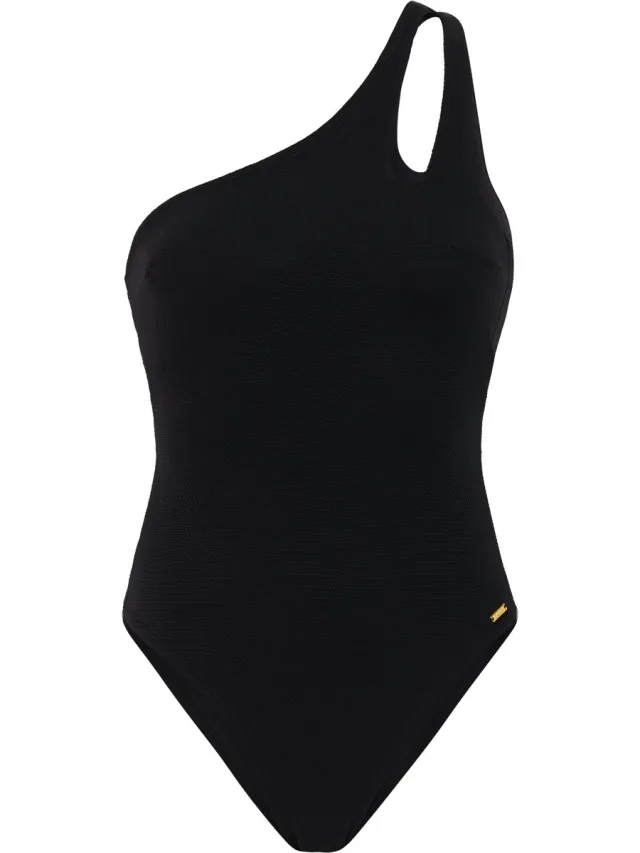 Protest PRTRun - Badpak Dames - One shoulder - Normale pasvorm - Uitneembare vulling - Medium dekking - Zwart True Black