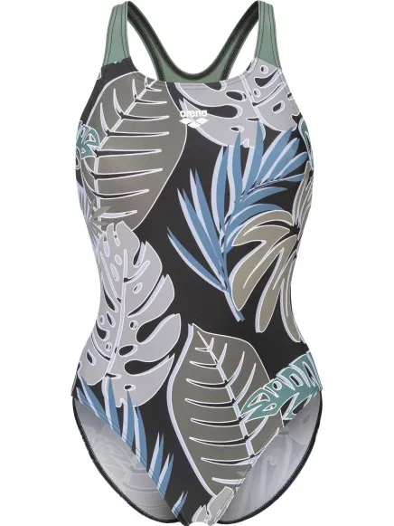 Arena Forest Swimsuit Swim Pro Back L badpak grijs