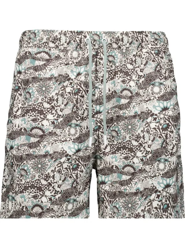 Ragman zwemshorts bruin Blauw/bloemig