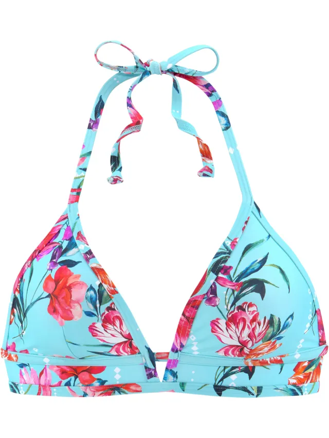 triangelbikinitop lichtblauw bloemenprint lichtblauw geprint, foto 2