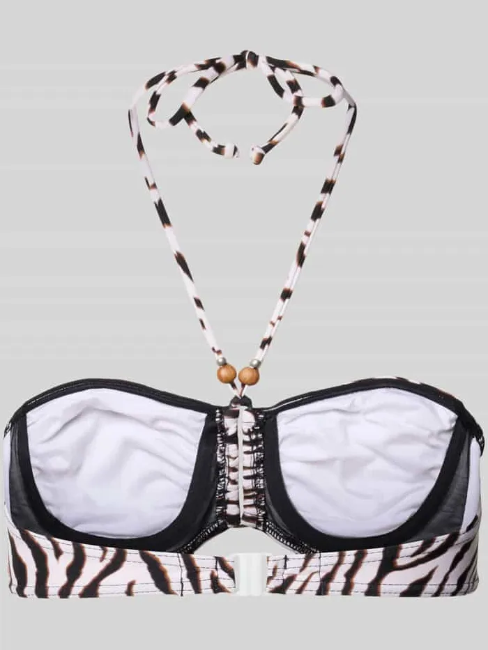 banana moon Halter-bikinitop model 'FADIO WILDJUNGLE' grijs, foto 3