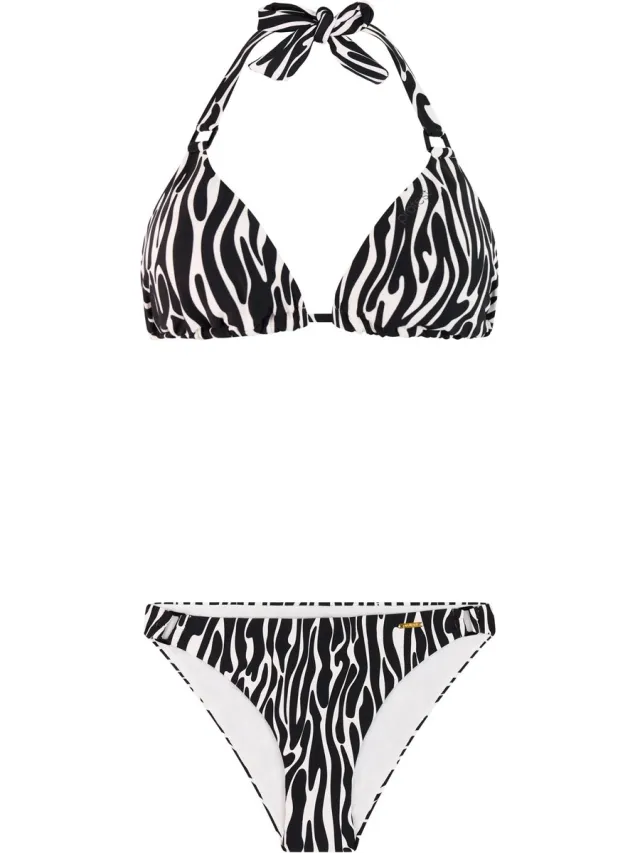 Protest PRTDate - Triangel bikini set Dames - Koordsluiting - Uitneembare vulling - Medium dekking - Wit Canvas Offwhite