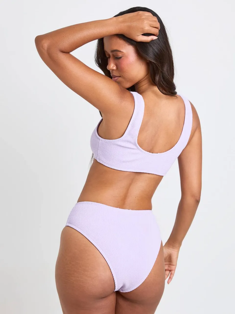boohoo Dames Getextureerde Scoop Bikini Top lila, foto 2