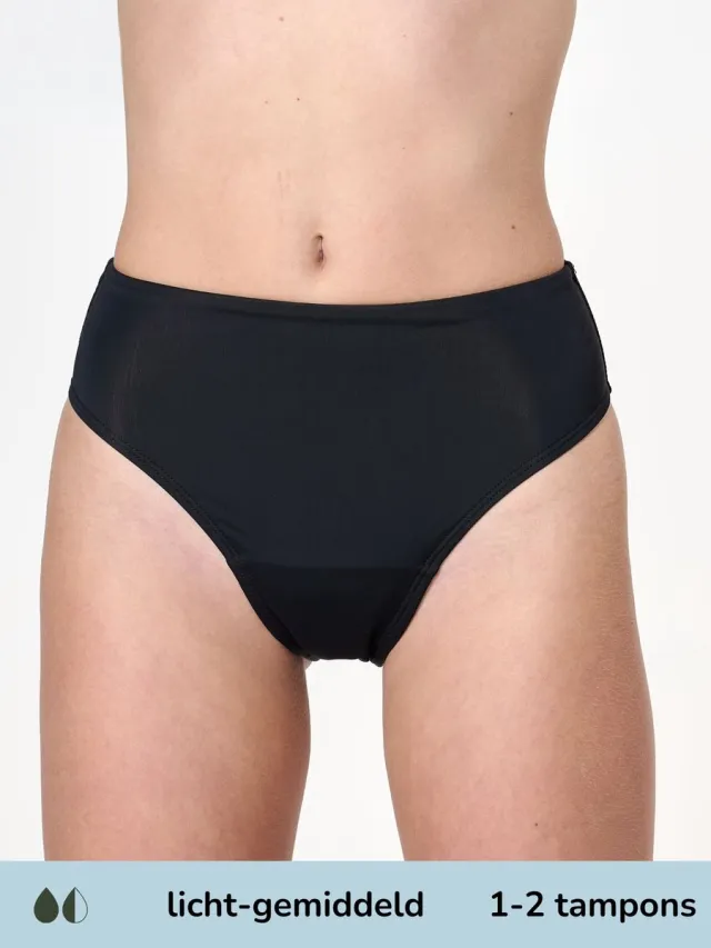 moodies period undies Moodies menstruatie zwemkleding - Cheeky broekje - licht-gemiddeld kruisje - Zwart