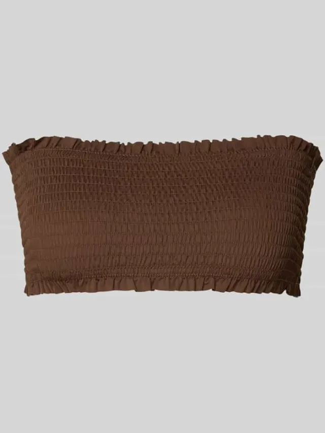 NEO NOIR Bandeau-top met smokdetails model 'SKIN LOBSTER' Donkerbruin