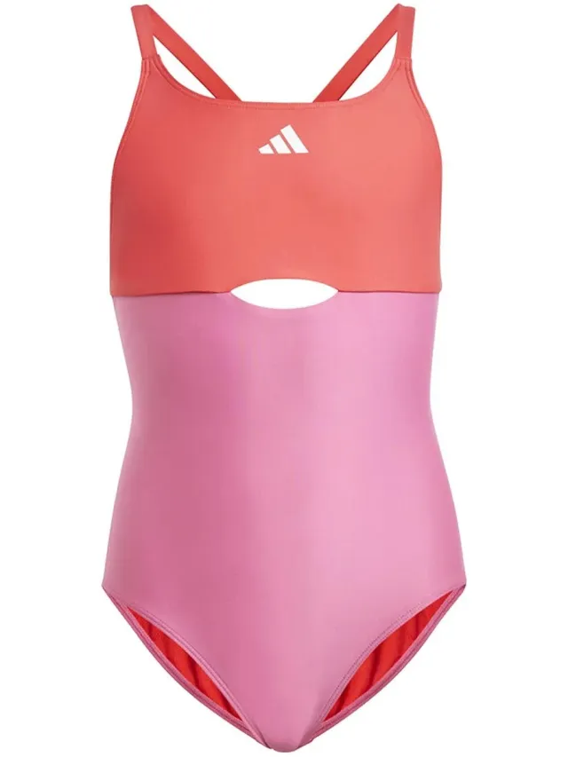 Adidas Colorblock X Back Zwemkleding Roze 14-15 Years Meisje Pulse Magenta / Semi Lucid Red