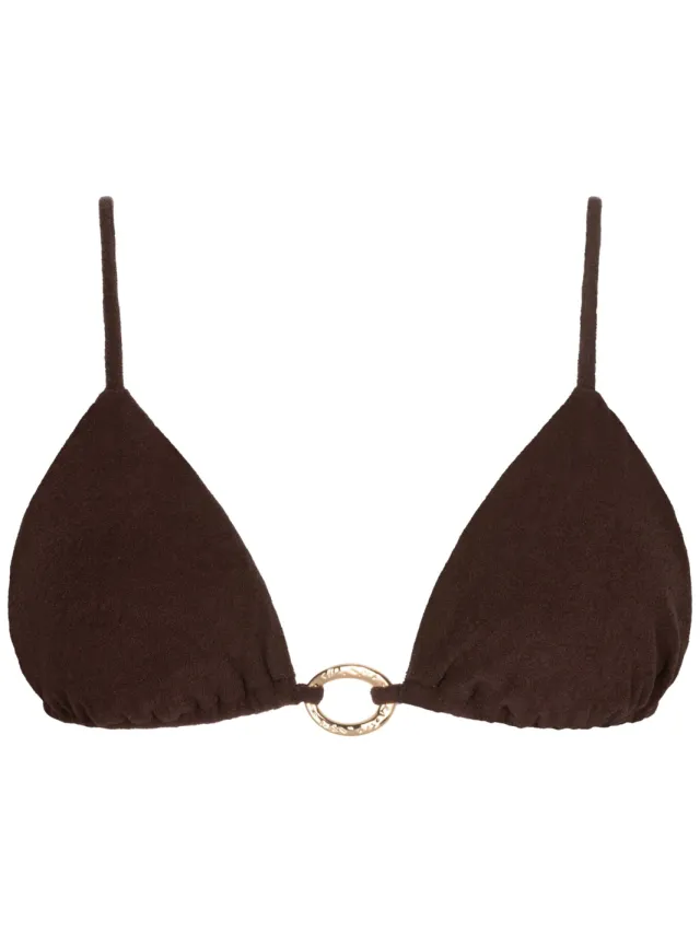 The Lola Club Josey voorgevormde triangel bikinitop bruin, foto 2