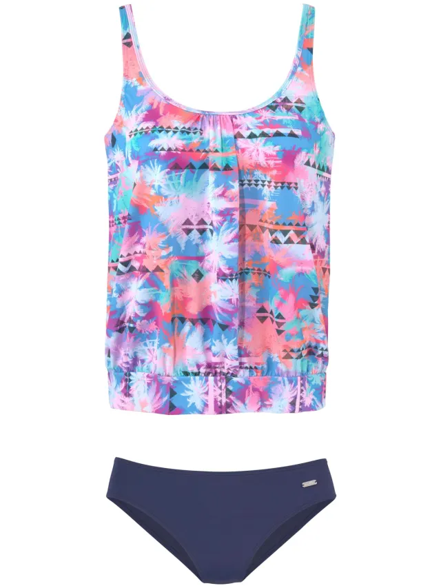 Venice Beach tankini roze blauw bedrukt roze/blauw bedrukt
