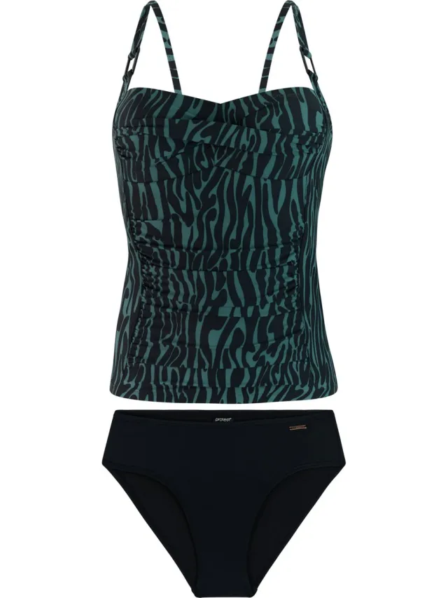 Protest PRTOnce - Tankini set Dames - B&C-cup - Vaste vulling - Hoge taille - Volledige dekking - Groen Laurel Green