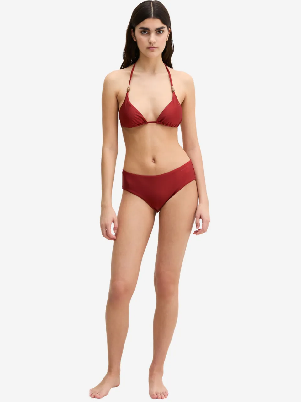 Marc O'Polo Vrouwen Triangel bikinitop Shiny Bordeauxrood