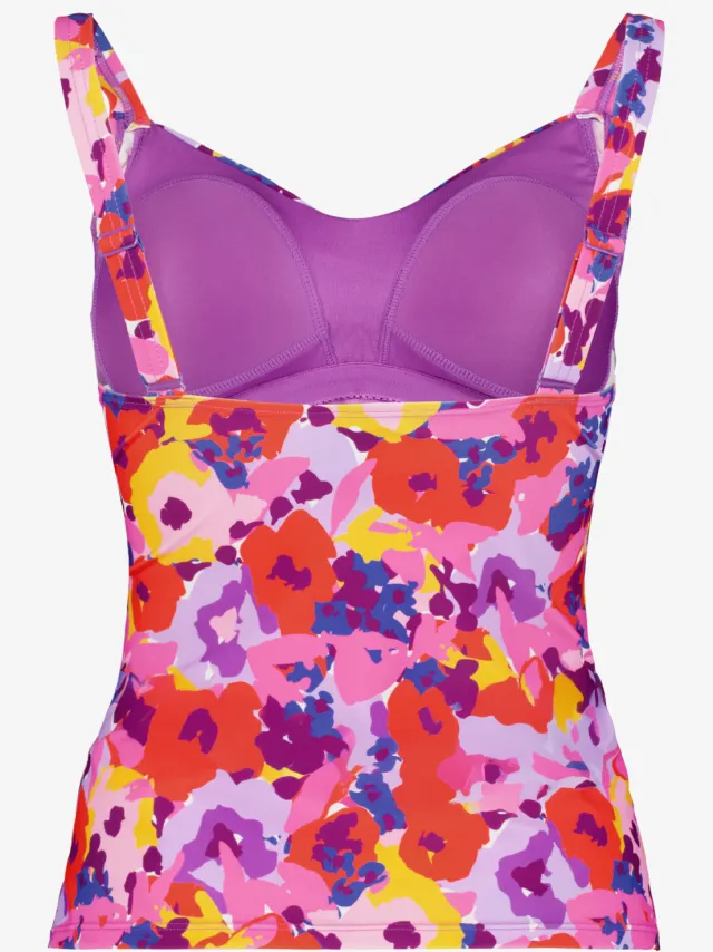 Osaga voorgevormde dames tankinitop bloemenprint Roze