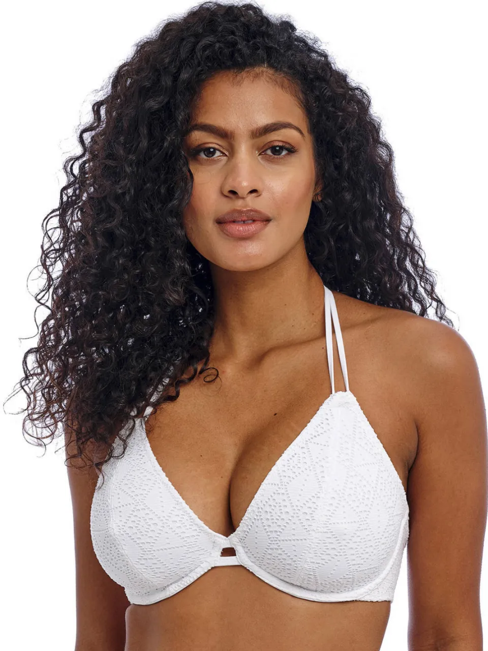 Freya Nomad Nights niet-voorgevormde crochet halter bikinitop wit