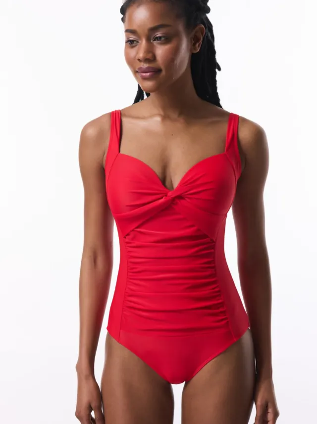 Penti Geglansde Balconette Badpak Rood