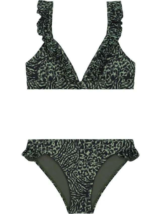 Shiwi Bikini set BELLA FIXED TRIANGLE SET RUFFLE - forest groen - 122/128