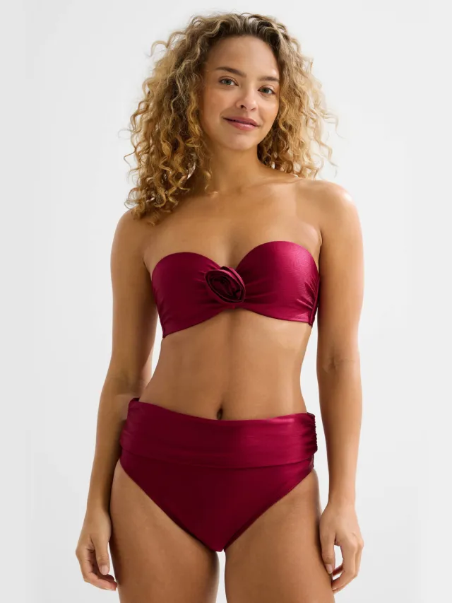 BEACHWAVE omslag bikinibroekje donkerrood