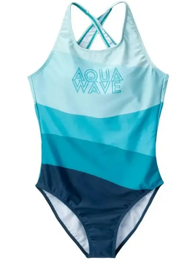 Aquawave Dames/Dames Salava Eendelig Zwempak met Golfpatroon (Blauw)