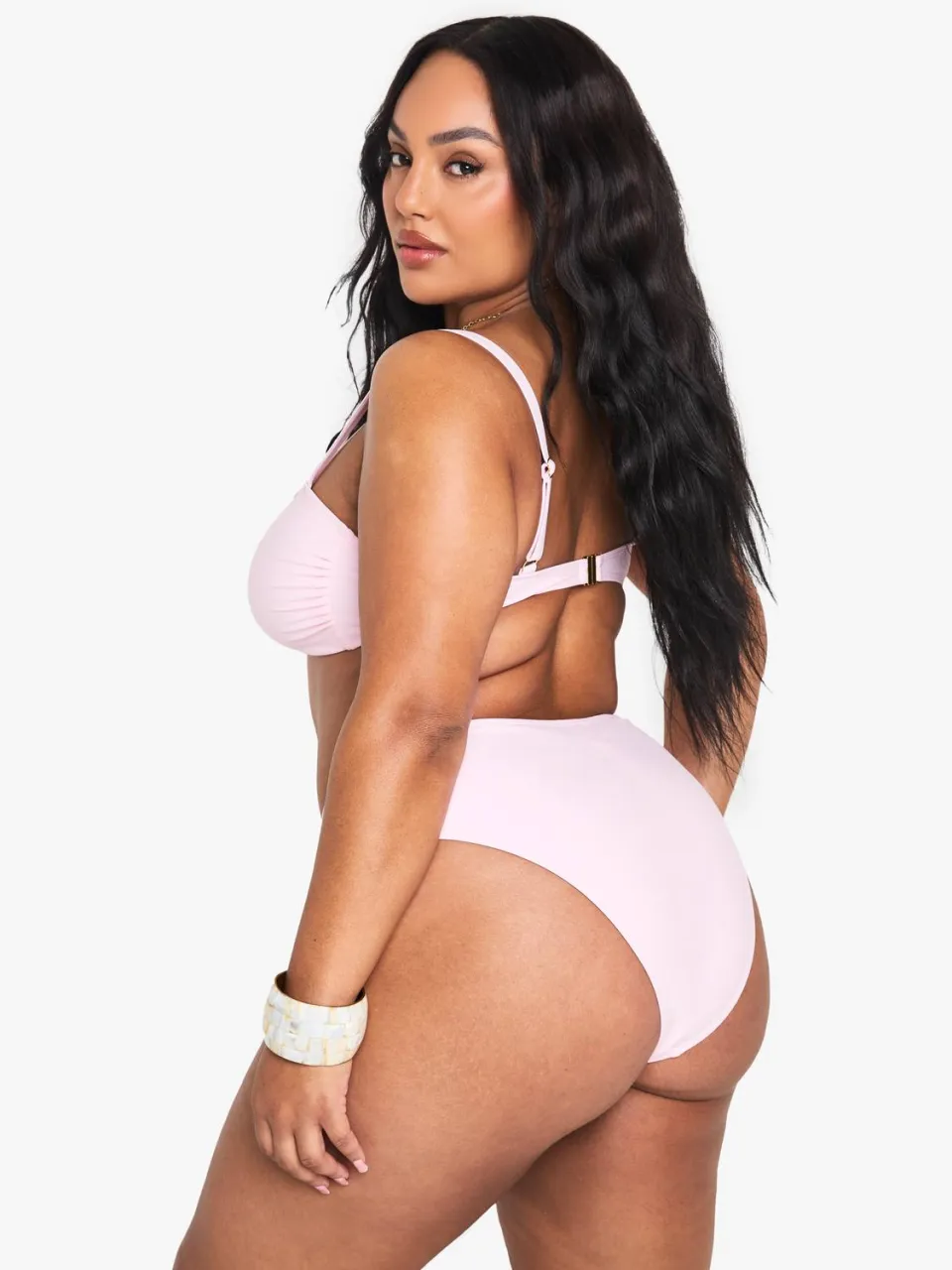 boohoo Dames Plus Geknoopte Bikini roze, foto 3