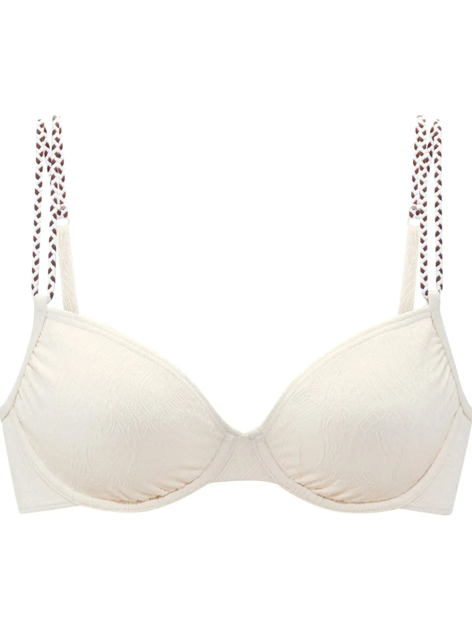 beugelbikinitop tropische print crème, foto 2