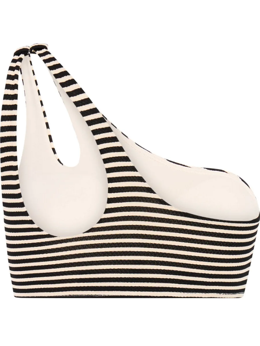 Protest MIXMARLEE one shoulder bikinitop zwart/ecru, foto 2