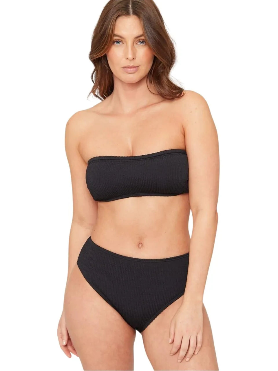 Be You Bikinibroekje met textuur en hoge taille voor dames/dames (Zwart), foto 2