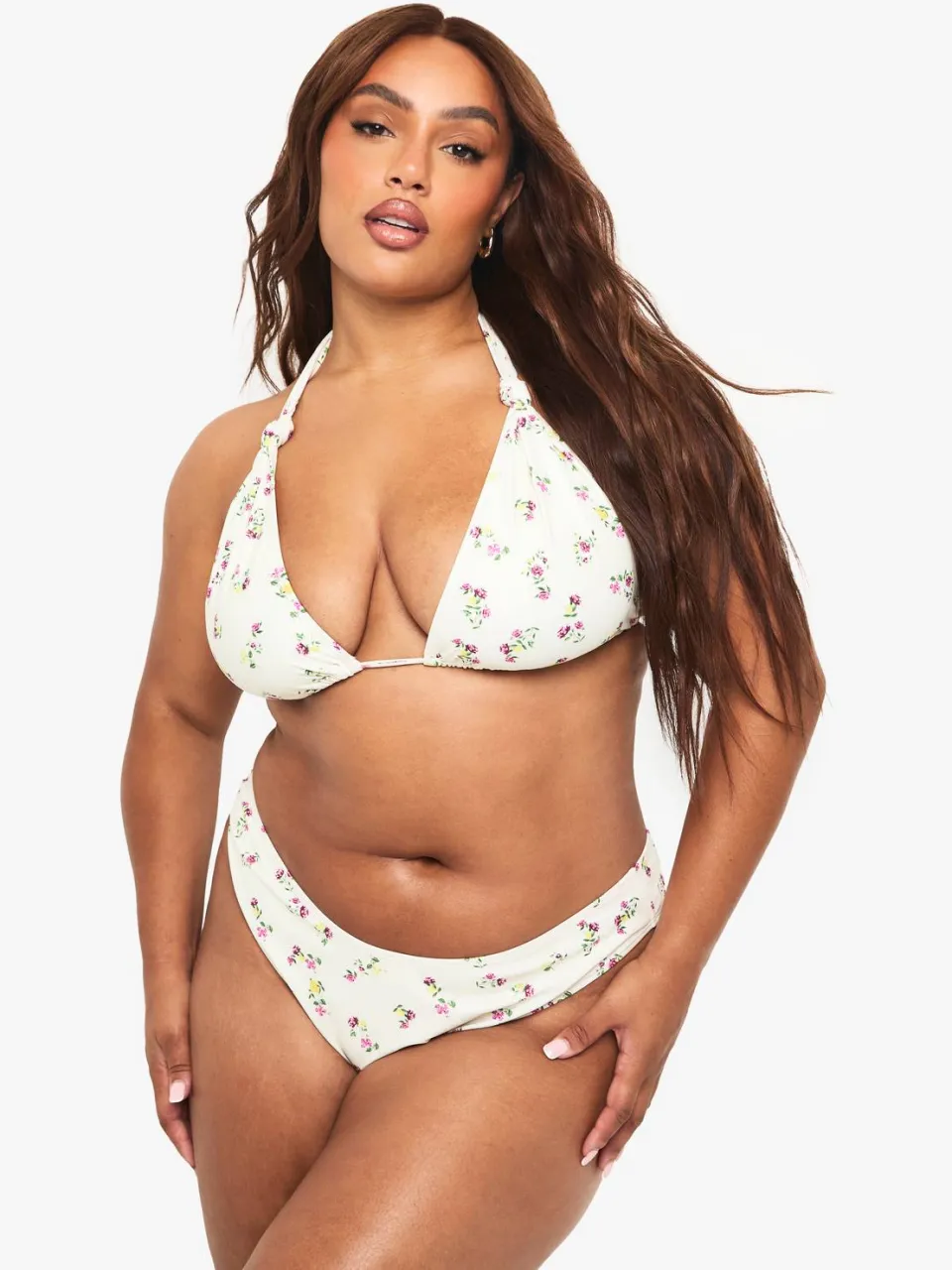 boohoo Dames PLUS BEDRUKTE BIKINI SET crème, foto 4