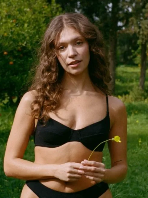 Nénés dames vegan Bikinitop Mona Zwart