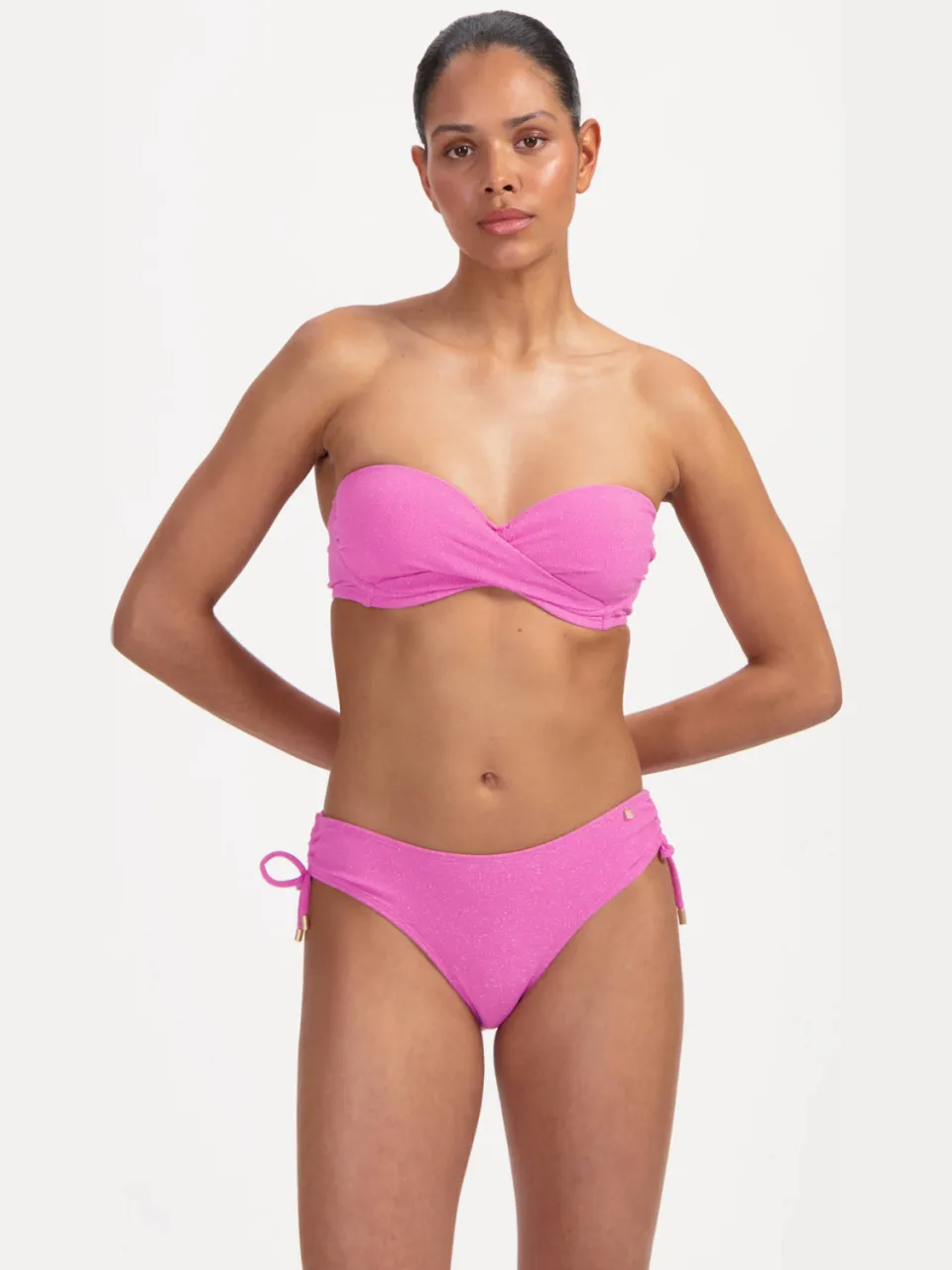 Beachlife bandeau bikinitop roze