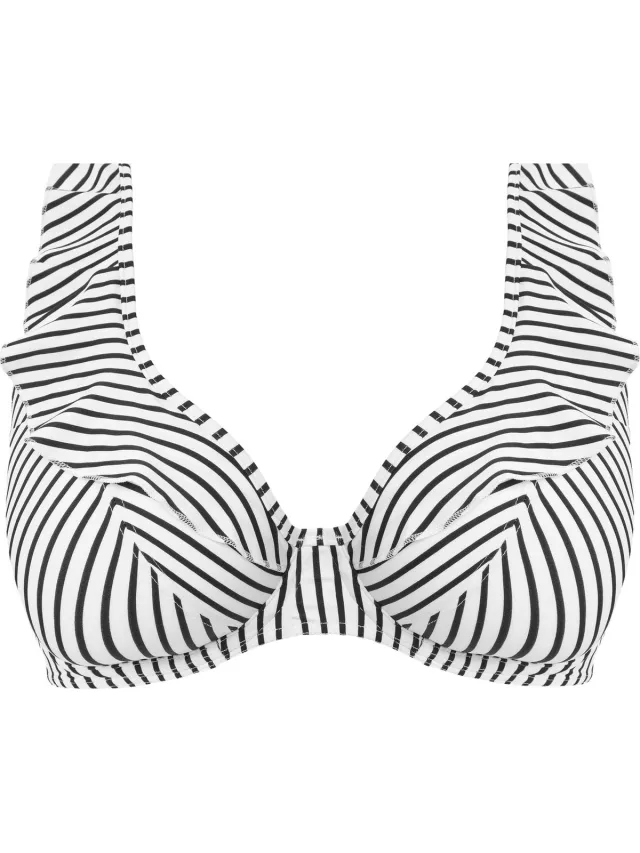 Freya JEWEL COVE UW HIGH APEX BIKINI TOP Dames Bikinitopje - Stripe Black - Maat 80D (EU) Wit