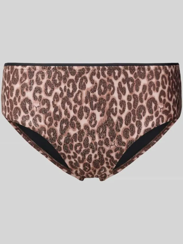Joop! Mid waist bikinibroekje in dierenlook Beige