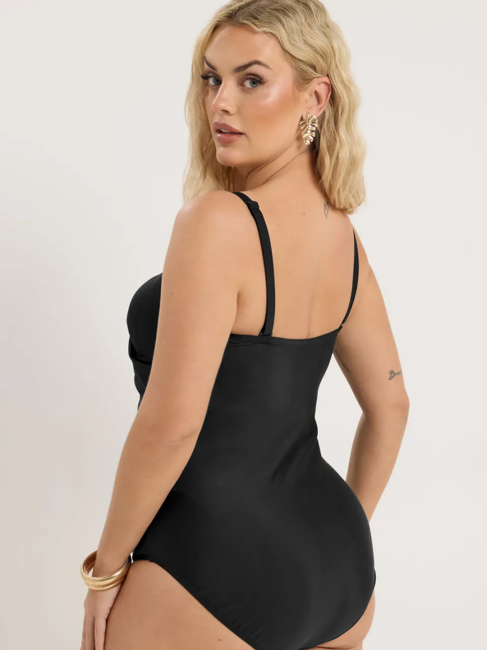 Yours Zwart Bandeau Crossover Super Sculpt Badpak, foto 5