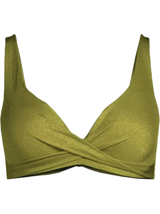 BEACHWAVE push-up bikinitop met lurex olijfgroen, foto 2