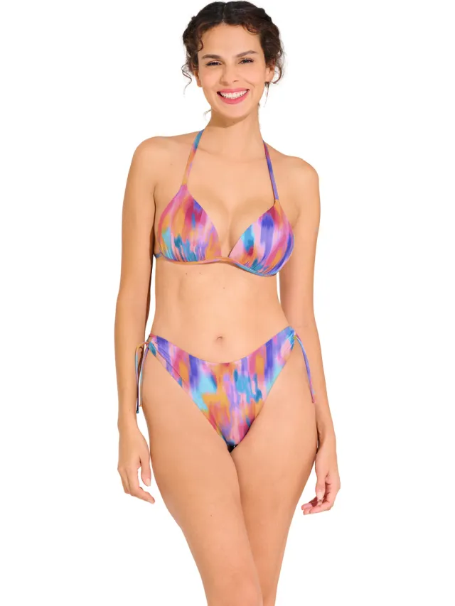 Lisca Braziliaanse bikinitop met strikjes print Oranje