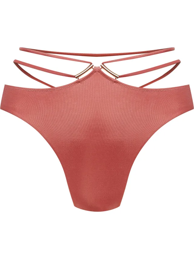 ESOTIQ Thea - Bikinibroekje - Decoratieve taillebandjes Oranje